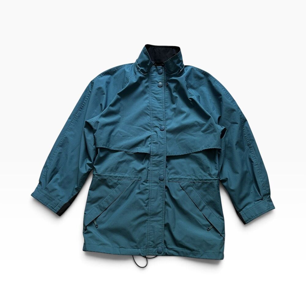 Vintage Eddie Bauer Gore Tex Parka Jacket Small Teal Outdoor Hiking Camp Trail